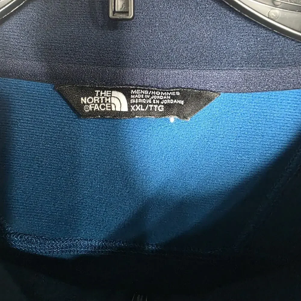 The North Face Jacket Mens 2XL Blue Black Full Zip Soft Shell Zip Pockets